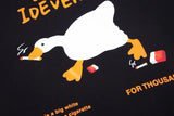 AIDASE  -  Cartoon Smoking Goose Print T-shirt Short Sleeved Round Neck Youth Loose Fitting Top Tees Men Women Unisex Couple Cotton T-shirt aidase-shop