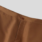 AIDASE  -  Men Wide Leg Pants Pleated Joggers Solid Color Loose Casual Trousers Men Streetwear Button Fashion Male Long Pants aidase-shop