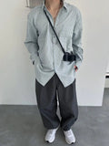 AIDASE  -  Unisex Casual Striped Relaxed-Fit Long Sleeve Shirt in Soft Sage, Classic Blue & Timeless Charcoal aidase-shop