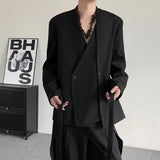 AIDASE  -  Spring Niche Suit Darkwear V-neck Chinese Men's Suit Jacket Solid Color Korea Fashion Male Tops aidase-shop