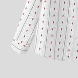 AIDASE  -  Men Shirt Striped Printing Lapel Long Sleeve Loose Men Clothing Streetwear Fashion Casual Tops Male Shirts S-5XL aidase-shop