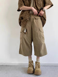 AIDASE  -  Summer New Lazy Sle Pleated Casual Pants Men Women Trend Loose Big ket Wide Leg Workwear Seven Feet Cotton Pants aidase-shop