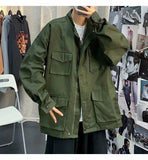 AIDASE  -  Hong Kong Style Retro Trendy Brand Men Spring and Autumn Multi-pocket Loose Versatile Trendy Functional Style Baseball Jacket aidase-shop