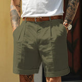 AIDASE  -  Men's Shorts Summer Pleated Pockets Comfortable Breathable Fashion Casual Versatile Men's Clothing aidase-shop