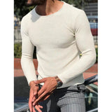 AIDASE  -  Men's Long Sve Knitted Pullover Sweater Casual Briti Sle round Ne Ribbed Boting Large Size Acrylic Spring Season aidase-shop