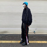 AIDASE  -  Loose Fitn Sports Pants for Men Summer Outdoor Casual Striped Trousers American Color Blo Wide Leg Long Pants aidase-shop
