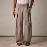 AIDASE  -  Men's Loose Fit Wide Leg Pants High Waist Pleated Casual Trousers with Belt for Streetwear Daily Outfits aidase-shop
