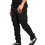 AIDASE  -  Spring Autumn Casual Pants Men Solid Color Cargo Pants Drawstring Multi Pocket Jogging Sports Mens Outdoor Straight Trousers aidase-shop
