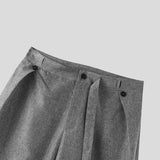 AIDASE  -  Men Pants Solid Color Loose Button Joggers Casual Straight Trousers Men Streetwear 2025 Fashion Male Long Pants S-5XL aidase-shop
