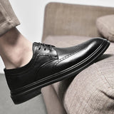 AIDASE  -  White Men's Dress Shoes Classic Formal Oxford Leather Office Shoes For Men High Quality Wedding Casual Business Brogues Shoe Man aidase-shop