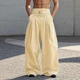 AIDASE  -  2025 American Style Trousers Fashion Men Deconstruct High Waisted Pants Casual Streetwear Loose Wide Leg Pantalons S-5XL