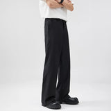 AIDASE  -  Men Streetwear Fashion Straight Business Casual Black Gray Suit Pant Commute Vintage Cigarette Pants Trousers aidase-shop