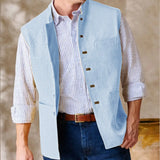 44.59Aidase Men Vests Sleeveless  Stand Up Collar Single Breasted Solid Color Lightweight Cardigan High Quality Male Outerwear chaleco aidase-shop