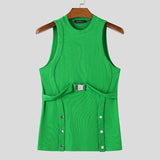 AIDASE  -  Men Tank Tops Solid Color O-neck Sleeveless Skinny Casual Vests Men Streetwear Summer Knitted Fashion Men Clothing 2025 aidase-shop