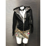 AIDASE  -  Leopard Jacket Women Y2k Patchwork Zip Up Coat Harajuku Slim Hoodie Autumn Winter Female Layered Look Sweatshirt Spring aidase-shop