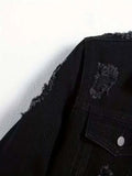 AIDASE  -  New Fashion Autumn Winter Men Black Solid Color Turn-down Collar Long Sleeve Single Breasted Casual Trendy Denim Jackets Coats aidase-shop