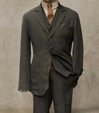 AIDASE  -  Advanced Men's Suit 3 Pieces Blazer Vest Pants Bow Collar Single Breasted Buckle Bussiness Work Wear Wedding Costume Size Color aidase-shop