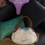 AIDASE  -  DIY Bags Cute Summer Hand-woven Wool Handbag Woven Bag Portable Shoulder Bag Large Capacity Bag Female Bags aidase-shop