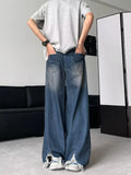 Aidase Hip Hop Ripped Baggy Jeans Men High Street Male Distressed Denim Wide Leg Pants Casual Trousers Vintage Streetwear Loose