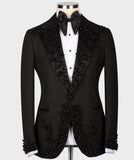 Aidase Party Beads Blazer Vest Men Suits Tuxedo Appliques One Button Peaked Lapel Formal Diamonds Beads Wedding Host Plus Size Tailored