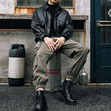 AIDASE  -  Spring Autumn New Safari Style Cargo Pants Men's Tide Dark Punk Slim Ankle Binding Korean Version Tactical Fashion aidase-shop