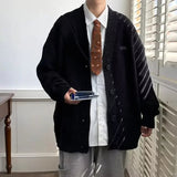 AIDASE  -  Fall Winter V-Neck Knitted Sweater Cardigan Men's Solid Color Casual Style Lazy Fashion Outerwear Comfortable Soft Material aidase-shop