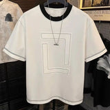 AIDASE  -  Men's Clothing Summer Men's Personalized Round Neck Simple Luxury Breathable T-Shirt Comfortable Lightweight Custom Design