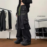Aidase Streetwear Hip Hop Joggers Cargo Pants Men Overalls Multi-Pocket Black Pants Harajuku Fashion Men's Wide Leg Baggy Sweatpants