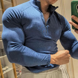 AIDASE  -  Men's Half Zip Long Sleeve Activewear Shirt Breathable Stretch Running Training Gym Workout Sweatshirt Mock Neck Tee Fall Winter aidase-shop
