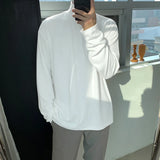 Aidase Winter High Neck T-shirt Men Warm Fashion Solid Color Casual T-shirt Men Korean Loose Cotton T Shirt Men Top Oversize M-2XL aidase-shop