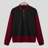 AIDASE  -  Men Sweaters Patchwork Knitted Lapel Long Sleeve Zipper Male Pullovers Streetwear 2025 Autumn Casual Men Clothing S-5XL aidase-shop