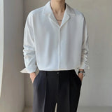 Aidase Apricot Black White Shirt Men Fashion Social Men Dress Shirt Korean Loose Casual Long-sleeved Shirts Men Formal Shirt M-3XL aidase-shop