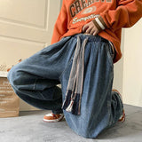 AIDASE  -  Men's American Vintage Streetwear Y2K Hip Hop Baggy Jeans Trendy Casual Solid Oversize Straight Wide Leg Pants Pantalones Hombre
