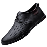 55.42Aidase New Men Casual Leather Shoes Fashion Brand Classic Men  Leather Shoes Brown/Black Hot Sale Breathable Business Lace-Up Men Shoes aidase-shop