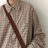 AIDASE  -  Japanese Vintage Plaid Long Sleeve Shirt Men's New Loose Fit Versatile Casual Youth Jacket Autumn Spring Season Ready-To-Wear aidase-shop