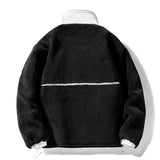 Aidase New Winter Fleece Jacket Men Lamb Wool Streetwear Patchwork Warm Casual Coat Mens Parkas Streetwear Stand Collar Outerwear Man aidase-shop