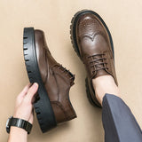Aidase Luxury Brand Thick Bottom Oxford Shoes Lace Up Shoes Outdoor Safety Shoes Durable Casual Shoes Leather High-quality Work Shoes aidase-shop