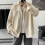 Aidase New Korean Style Shirt Plus Size 5Xl-M Corduroy Shirts Men Harajuku Pineapple Cubes Mens Shirt Long Sleeve Streetwear Fashions aidase-shop
