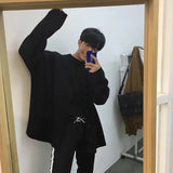 Aidase Man Clothes V Neck Solid Color Black Knitted Sweaters for Men Plain Cardigan Jacket Coat  Wool Japanese Harajuku Fashion A aidase-shop
