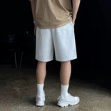 AIDASE  -  Korean Style Men's Casual Shorts Drawstring Solid Color Wide Leg Pleated Elastic Waist Straight Male Trousers Summer 9W3107 aidase-shop