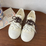 AIDASE  -  Hot Sale Women Thick Sole Canvas Shoes Vintage Fashion Students Breathable Lace-Up Sneakers Platform Black Sports Shoes aidase-shop
