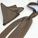 AIDASE  -  2PCS Neck Ties Set New Luxury Polyester Paisley Neckties Polka Dot Floral Tie Brooches Formal Business Shirt Accessories Cravat aidase-shop