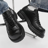 AIDASE  -  Men's Big Head Derby Shoes Business Casual Leather Shoes All-Match Summer New Fashion Casual Thick Bottom Shoes aidase-shop
