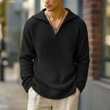 AIDASE  -  Men Sweater Solid Color Knitted Navy Collar Long Sleeve Male Pullovers Streetwear 2025 Fashion Casual Men Clothing S-5XL aidase-shop