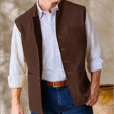 44.59Aidase Men Vests Sleeveless  Stand Up Collar Single Breasted Solid Color Lightweight Cardigan High Quality Male Outerwear chaleco aidase-shop