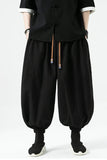 Aidase Summer Men Wide Leg Pants Men Dark Wind Solid Color Casual Pants Japanese Styles Harun Pants Men Cotton Linen Lantern Pants