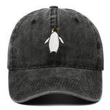 AIDASE  -  New Penguin Embroidered Baseball Hat Pure Cotton Washed Baseball Hat Outdoor Leisure Covering Baseball Hat for Women
