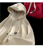 AIDASE  -  American heavyweight hoodie men's autumn and winter youth plus plush thick top letter steel print hooded jacket aidase-shop