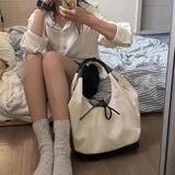 AIDASE  -  Korean Casual Tote Bags For Women Luxury Designer Handbags Purses New In Canvas PU Large Capacity Top Handle Cloth Shoulder aidase-shop