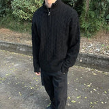 AIDASE  -  Man Knitting Base Layer Autumn Winter New Retro Lazy Sweater Half Zip Cable Knit Unisex Teen Couples Inner Wear Knit Top aidase-shop